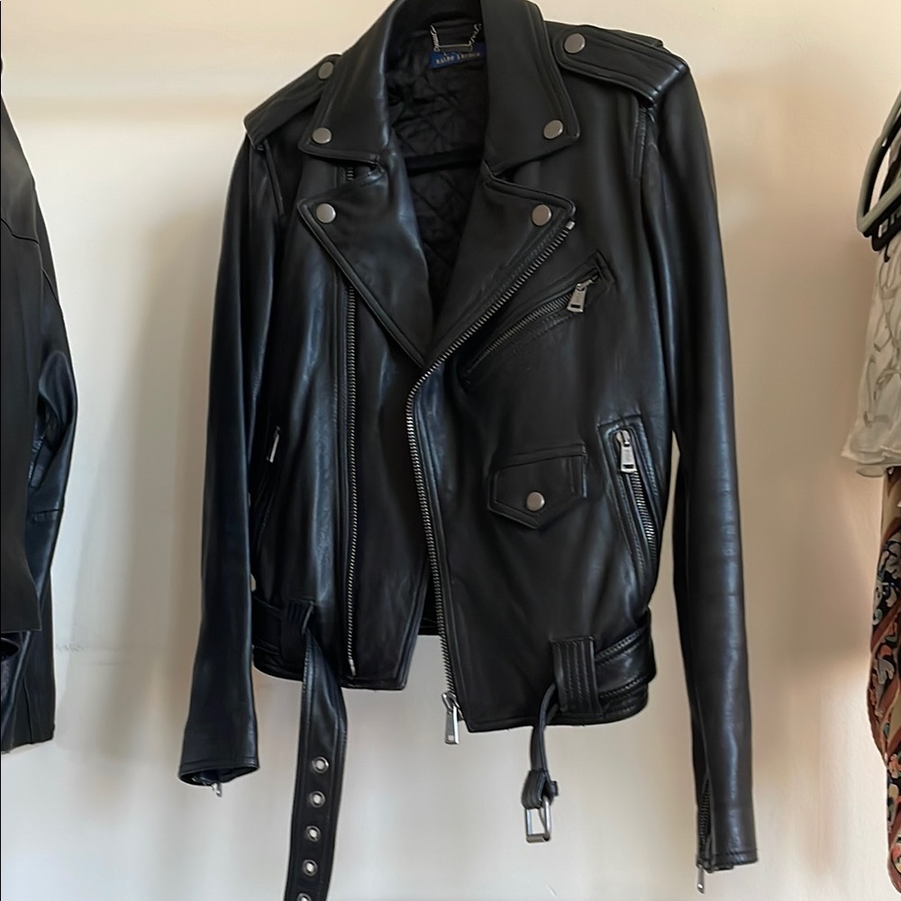 Polo by Ralph Lauren Black Leather Moto Jacket